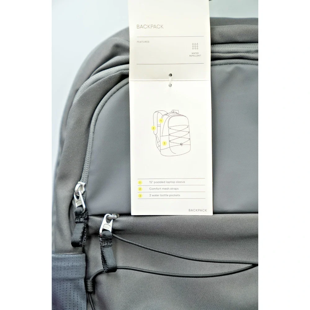 All in Motion Gray Backpack‎ + Ember Tan Lunchbox Back-to-School Supply Kit